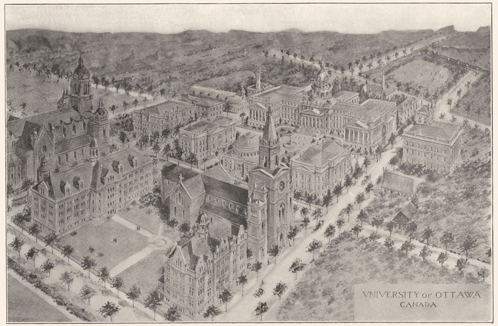 CANADA. University of Ottawa Canada 1907 old antique vintage print picture